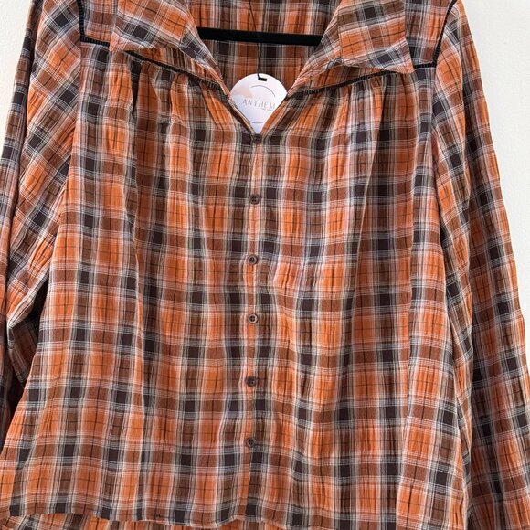NWT Anthem The Label Button Down Plaid Top. Size small - Picture 11 of 12